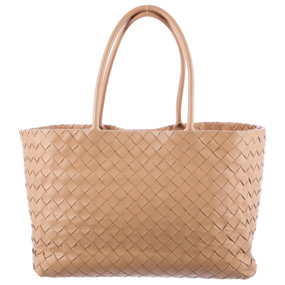 Tan Woven Leather Tote Bag - Classic Everyday Carry